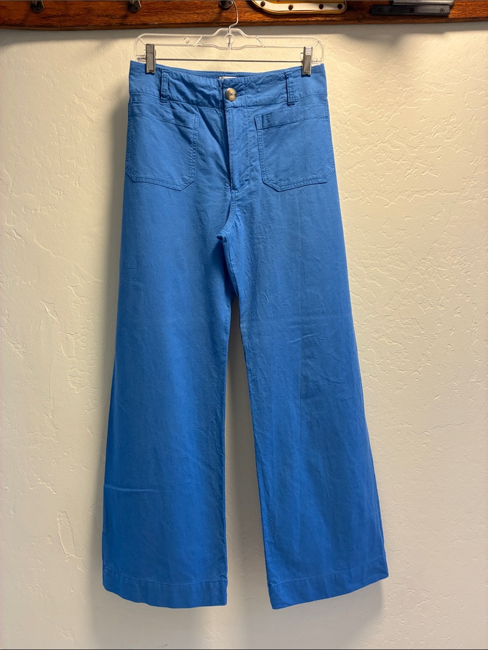 Maeve/Anthropologie full length-Wide-Leg Pants in Bright Blue-Size 27
